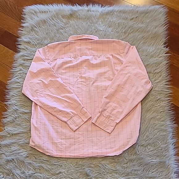 Lands end womens citton pibk and gray long sleeve button down shirt size 14 - Picture 6 of 6